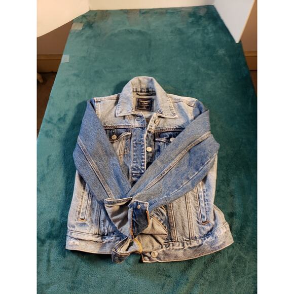 Abercrombie & Fitch Jacket Size Extra Small Womens Blue Denim Jean Long Sleeve - Picture 5 of 8